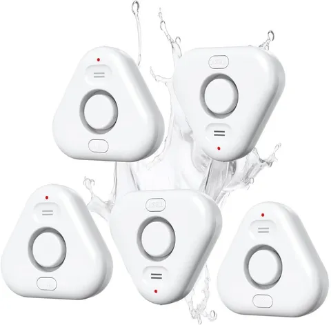 5 Pack Water Leak Detectors for Home,  4 Levels Adjustable Audio 0-120dB