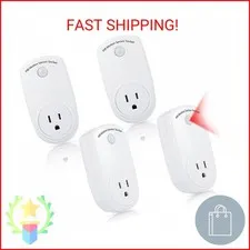 Macarrie 4 Pieces Motion Sensor Sockets Indoor Plug in Sensor Light Control Swit