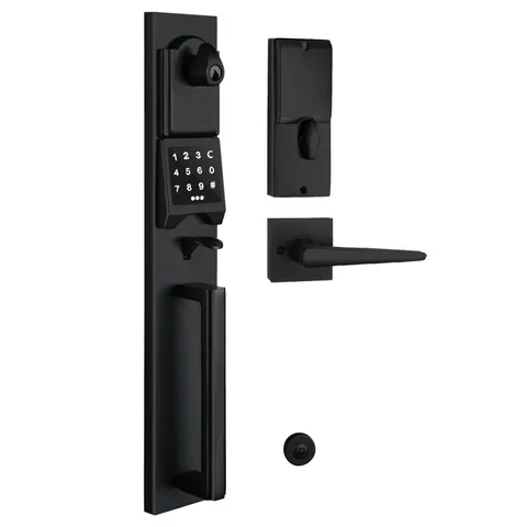 NEWBANG Right-Handed Matte Black Electronic Smart Handleset with Keypad Lock ...
