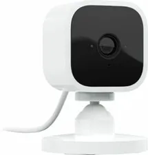 Blink Mini Compact indoor plug-in smart security camera 1080p HD, New
