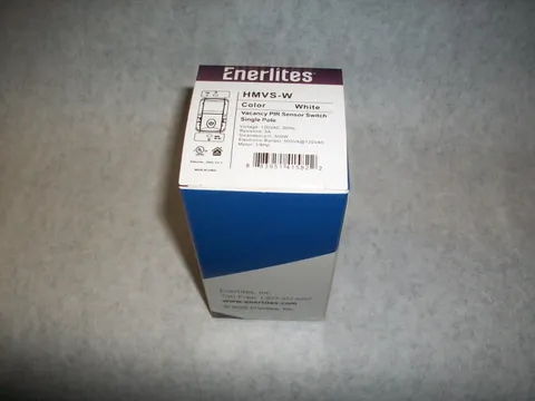 Enerlites HMVS-W: PIR 180° Vacancy Motion Sensor Wall Switch 5A 120V White-NIB