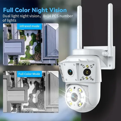 1080P 2MP Wireless WIfi Camera Multi Lens Surveillance Camera Two Way Intercom