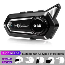 1/2X Motorcycle Bluetooth Helmet Headset Intercom 1000Mah MOTO Communicator 500M