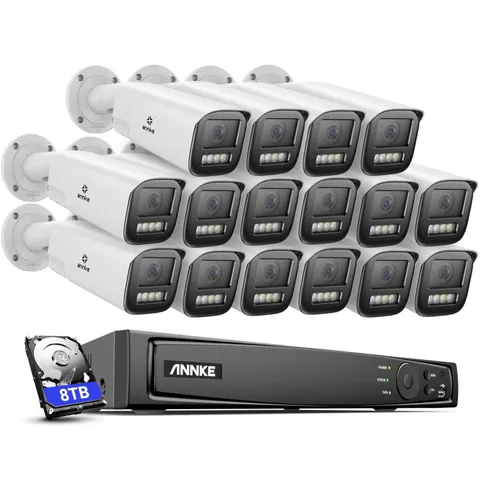 ANNKE 12MP 16CH NVR 4K POE Security IP Camera System 4x Zoom Two Way Audio Color