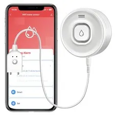 Smart Water Leak Detector: WiFi Sensor with APP Push white
