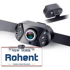 HD 1080P Backup Camera for Cars - Night Vision, 1 License Plate Camera, Black