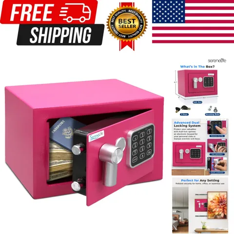 Electronic Safe Box | Heavy Duty 9.1 x 6.7" Money Safe | Digital Touch Pad Lo...