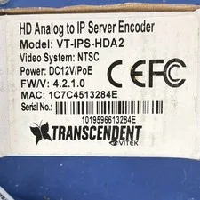 VITEK VT-IPS-HDA2 2-Channel HD Analog to IP Server Encoder PoE 12V IP