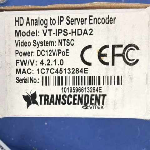 VITEK VT-IPS-HDA2 2-Channel HD Analog to IP Server Encoder PoE 12V IP