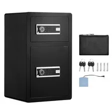 Safe Box, 4.5 Cu. Ft. Safe Lock Box with Fireproof Bag and 2 Height Adjustable a
