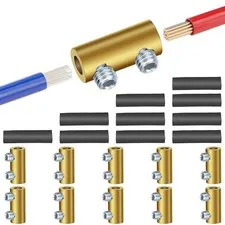 10PCS 10AWG Wire Connector Nut Kit 60A Brass Splicing Terminal Screw-Fixed Set