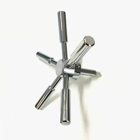 Round Shaft Gun Safe 5 Spoke Gun Safe Handle With Chrome Finish Safe Handle