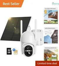 4G LTE Cellular Security Camera Outdoor 2K Solar Motion Detection Remote
