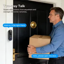 Wireless Wi-Fi Video Doorbell Camera with Two-Way Audio, AI Motion Detection, Ni