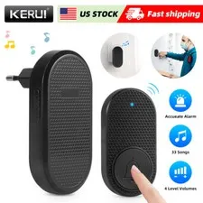 Wireless Doorbell Waterproof Door Bell Kit Home House Ring Bell 500FT Kit Black