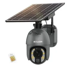 SOLIOM 5MP 4G LTE Cellular Outdoor Solar Security Camera, 10X Optical Zoom