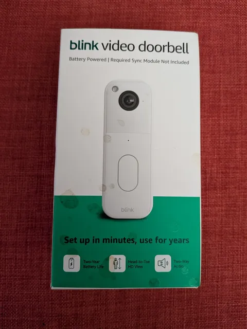 Blink Video Doorbell 2nd Gen Battery-Powered, HD View, Head-to-Toe