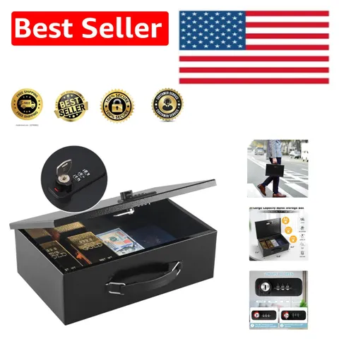 Portable Fireproof Document Safe with Combination & Key Lock - 12.8" x 8.4"