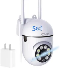 1080P Security Camera Outdoor Corded Power, 2MP PTZ Wifi Home Camera (2.4G/5G Du