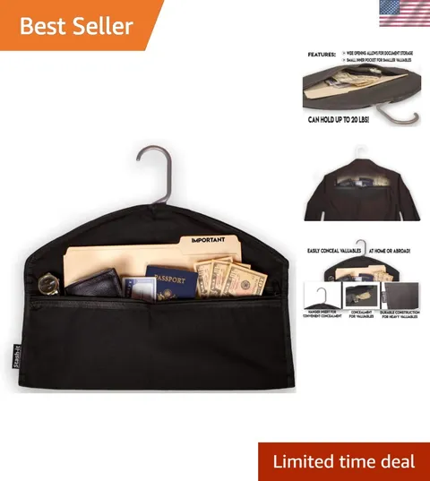 Hanger Diversion Safe with Hidden Pocket | Fits Under Hanging Clothes, Hide V...