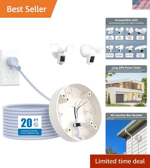 Easily Install 20ft Weatherproof Mount for Floodlight Cameras -  Certified