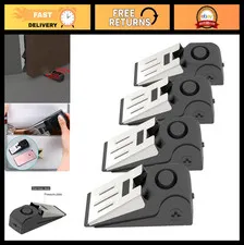 4 Pack Portable Door Stop Alarm - 120dB Security Wedge Stoppers for Home, Travel
