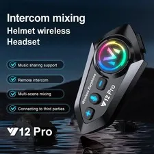Y12 Pro Motorcycle Helmet Bluetooth 5.4 Intercom Headset Dual Mic 500M FM