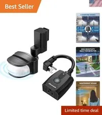 Motion Sensor Outlet, Indoor Outdoor Motion Sensor Plug Outlet, Adjustable Se...