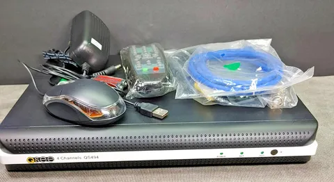 Q-See QS494 4-Channel Security Surveillance DVR System w/ Power Cord Remote etc