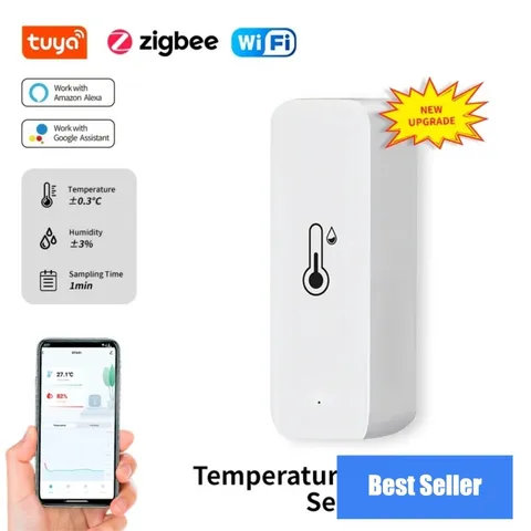 iHseno Tuya WiFi Zigbee Temperature Humidity Sensor Alexa Google