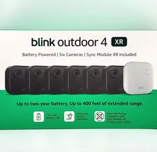 Blink Security Cameras 6 Camera Set Outdoor 4 XR with Sync Module HD Wireless