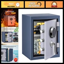Fireproof Security Safe Box 1.0 Cu Ft - Digital Keypad & Key Lock, Home Storage