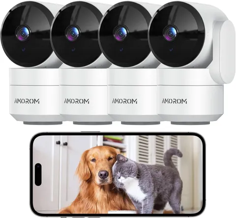 4 Pack Indoor Security Camera, 360° Pan Tilt Home Surveillance Cam, 2-Way Audio