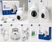 Galayou 2K Wi-Fi Wireless Outdoor IP Camera Pan/Tilt Night Vision 2-Way Audio