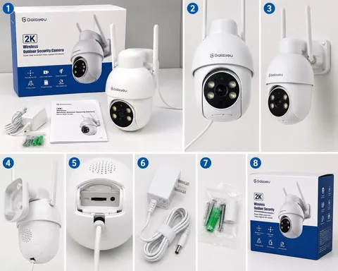 Galayou 2K Wi-Fi Wireless Outdoor IP Camera Pan/Tilt Night Vision 2-Way Audio