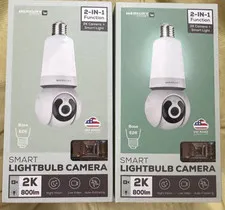 LOT OF 2 - NEW & SEALED - Merkury Smart 2K Lightbulb Camera (mod MI-CW107-199W)