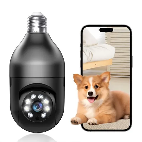 1080P WiFi Light Bulb Security Camera 360 Home Pet Baby Monitor Two-Way Audio IR