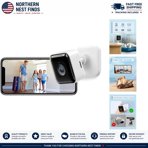 Easy-Install 2K Indoor Camera for Home Security - Works with Alexa & Google
