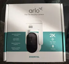 Arlo Essential 2K PTZ Wi-Fi Plug-In Indoor/Outdoor Cam Motion Track Siren