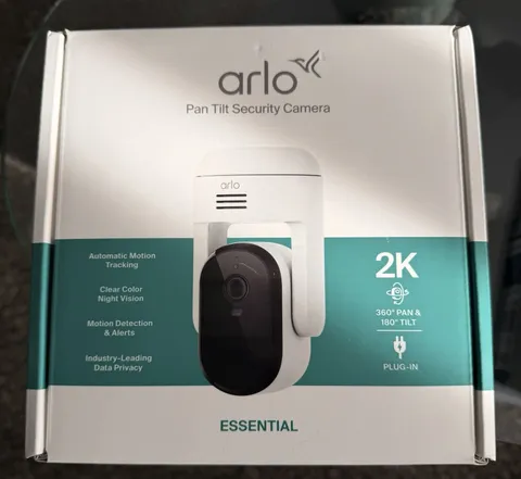 Arlo Essential 2K PTZ Wi-Fi Plug-In Indoor/Outdoor Cam Motion Track Siren