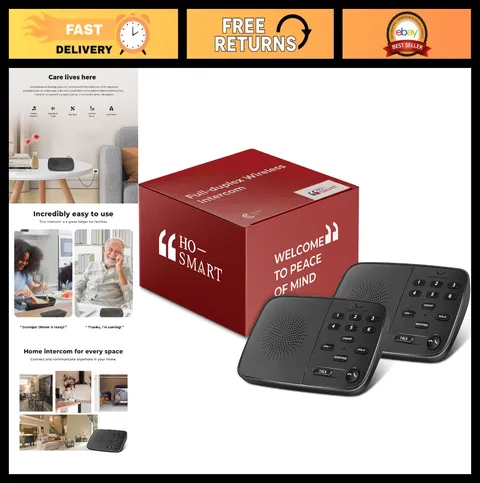 Wireless Intercom System for Home & Business, 1200ft Range, Full Duplex, 2 Stati
