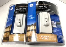 (2) GE SILENT ALERT Wireless Alarm System Flashing LED model 45137 NEW SEALED