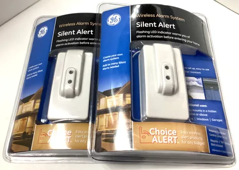 (2) GE SILENT ALERT Wireless Alarm System Flashing LED model 45137 NEW SEALED