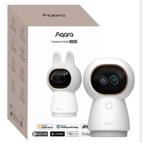 4K UHD Dual-Lens Matter Camera Hub G350, Indoor Security Camera 9X Zoom, 360° AI