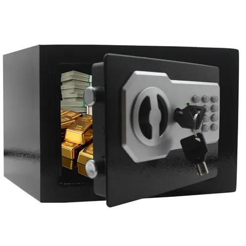 Yuanshikj Key Electronic Keypad Security Safe Lock Box Steel Digital Deposit for