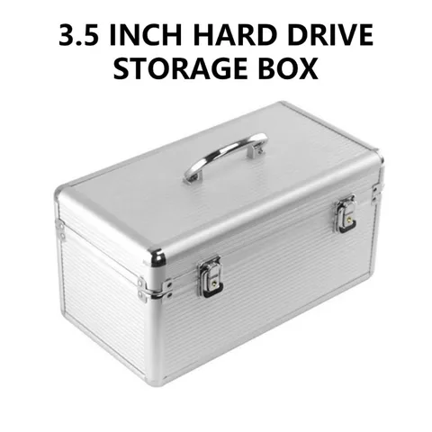 Hard Drives Case 3.5inch 10 Bay Protective HDD Storage Box Suitcase with Foam