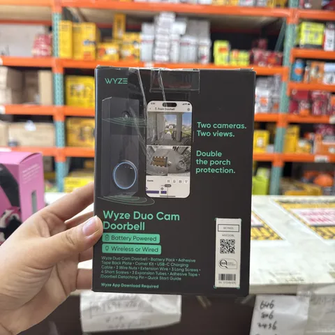Wyze Wireless Duo Cam Doorbell, Battery,  2 Cameras, 2-Way Audio, Night Vision