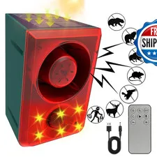 Chunhee Solar Outdoor Motion Sensor Alarm Dog Barking Gunshot Sound Support