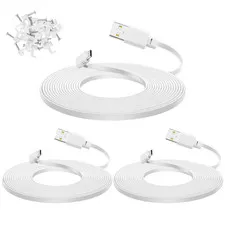 Micro USB Cable 10ft for WYZE Cam Pan V3 Outdoor Indoor Security Camera White