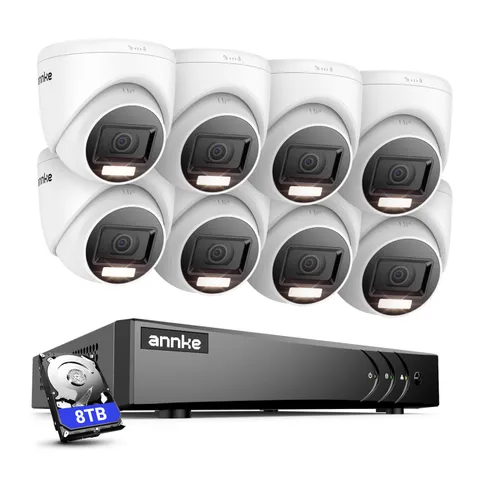 ANNKE 5MP Lite 8CH DVR 1080P CCTV Security Camera System AI Color Night Vision